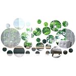 Skisneostype 30 Pieces Round Mirror Wall Stickers DIY Mirror Wall Sticker Removable Acrylic Setting Wall Sticker Decal for DIY Craft & Scrapbooking Accessory Home Decoration