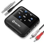 SONRU Bluetooth 5.2 Transmitter Receiver 2 in 1, 3.5mm Bluetooth Adapter Dual Connection, Wireless Audio Adapter for TV/Home Stereo/Car/Headphones/Speakers/PC