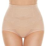 SIMIYA Women Tummy Control Knickers High Waisted Shapewear Slimming Underwear Comfort Body Shaper (M) Beige