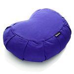 BODYMATE Halfmoon Meditation Cushion/Yoga Pillow - 42cm long 30cm wide and 15cm high - Removable washable 100% Cotton Cover - Inner cotton bag filled with buckwheat husks