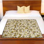 Kuber Industries PVC Floral Print Both Sided Bed Server Food Mat, Bedsheet Protector for Home 36"x36" (Green) 54KM4337