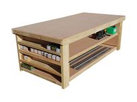 Wooden MDF Top Workbench With Two Shelves And Extra Side Shelving 4ft to 8ft Length - 4ft Depth - Work Table - Garage Table - Fabric Cutting Table … (4ft)