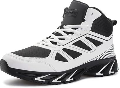 Joomra High Top Basketball Shoes for Men Size 8.5 Fashion Walking Tennis Sneakers Sport Ankle Street Lace Up Black White 43