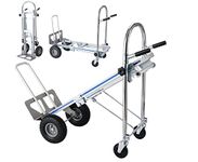 SHZOND Hand Truck 3 in 1 Convertible Hand Truck 1000 LBS Capacity Hand Truck Dolly with 10" Pneumatic Wheels