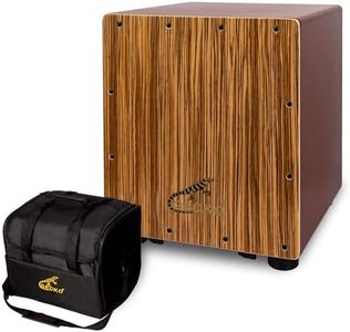 GECKO Cajon Drum Box with Tool-Free Adjustable Guitar Strings, Snare and Bass Tones | 12.6" Compact Percussion Instrument for Beginners and Pros (Includes Bag)
