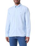 Tommy Hilfiger Men's NAT. Soft Flex Gingham RF Shirt MW0MW32837 L/S, Vessel Blue/Optic White, XL