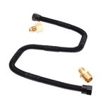 3/8" × 24" Non-Whistle Flexible Flex Gas Line Connector Kit for for NG or LP Fire Pit and Fireplace, with 1/2” Male Flare x 1/2” Female NPT Fitting Ends Kit