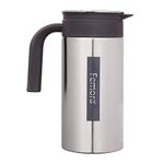 Femora Stainless Steel Grand Jug with Handle, 1.4 L, Silver Black