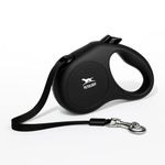 Petology Retractable Dog Leash | 5 Meter (16ft) Nylon Tape | for Dogs Upto 15kgs | Heavy Duty Rope, 360° Tangle-Free, One-Hand Brake & Lock System, Anti-Slip Comfortable Grip
