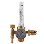 All Brass Argon Pressure Reducer Regulator, Argon Gas Pressure Reducer with Two Scales Flowmeter Argon Gas Meter G5/8 Male Thread CGA580 Connector for TIG Argon Arc Welding