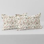 Cloth Fusion Super Soft Glace Cotton Standard Size Printed Pillow Covers ll Pillow Cases ll Set of 2 (17x27 Inches, Baby Pink Floral)