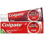 Colgate Max White One Toothpaste 75ml, Teeth Whitening Toothpaste with a Clinically Proven Formula, Removes up to 100% of Surface Stains, Contains Whitening Accelerators, 1 Shade Whiter in 1 week