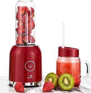 Senya blender smoothie avec 2 bouteilles portables rouge Juicy Delight 250W, 6 lames en inox, sans BPA, SYCP-M025