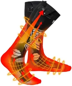 KEMIMOTO Heated Socks Men Women, APP Control Rechargeable Battery Wool Boot Socks, Toes Heat Zone, Winter Riding Skiing Ice Skating Foot Warmer