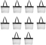 DISCOUNT PROMOS Color Handles Clear Plastic Tote Bags