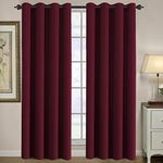 H.VERSAILTEX Blackout Curtains 2 Panels for Bedroom Light Blocking Room Darkening Curtain Drapes for Living Room, Thermal Insulated Grommet Top, Each 52 by 96 Inch, Burgundy, Sold Pair