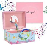 Jewelkeeper Musical Jewelry Box for Girls, Underwater Mermaid Jewelry Boxes, Over The Waves Tune & Spinning Mermaid Doll, Girls Gifts Music Box