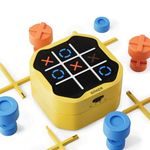 GiiKER Tic Tac Toe Bolt Game, 3-in-1 Handheld Puzzle Game Console, Portable Travel Games for Educational and Memory Growth, Fidget Toys Board Games for Kids and Adults, Birthday Gifts for All Ages