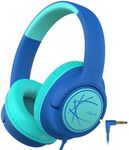 iClever Kids Headphones with Cord, 85dBA Safe Volume Wired Headphones for Kids, Stereo Sound Foldable Adjustable, 3.5mm Jack, Over Ear Kids Headphones for School/Boys/Girls/iPad/Tablet/Travel, Blue