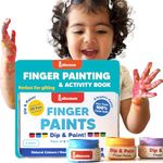 shumee Finger Painting Kit for Kids with 6 Washable Non-Toxic Colors, 40-Page Fun Book | Hand Painting Kit for 3+ Years | Mess-Free Art Craft Creativity Boost, Assorted
