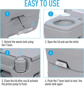 Outsunny 20L Portable Camping Toilet – Outdoor Travel Commode