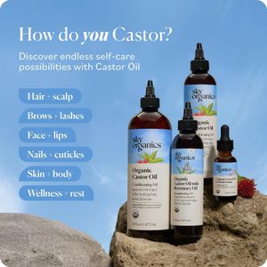 Sky Organics Organic Castor Oil, Cold Pressed Hair & Face Oil, 237ml