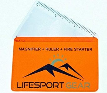 Lifesport Gear Fresnel Lens Pocket Magnifier Credit Card Wallet Size 6 Pack, Portable Ruler and Emergency Solar Fire Starter, Compact Magnifying Glass Home Office Outdoor Survival Bushcraft (Orange)