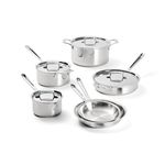 All-Clad D5® Stainless Steel Core 10 Piece Cookware Set,The Upgrade for Supremely Even Heat- Includes Frying Pans, Saucepan, Sautépan, Stockpot -Oven Safe & Induction Compatible
