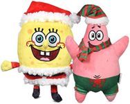 SpongeBob SquarePants for Pets Spongebob and Patrick Star 2pc Holiday 6” Figure Plush Dog Toys with Squeaker | Dog Toys for Spongebob Fans | Squeaky Dog Toys, Dog