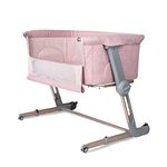 Unilove Hugme Plus, Bedside Sleeper, Baby Bassinet, Portable Crib Includes Travel Bag, Firm Mattress, Breathable Mesh and 7 Height Adjustable, Plum Pink