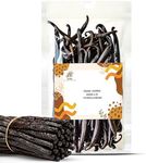 50 Organic Vanilla Beans, Premium Whole Grade A Pods for Homemade Vanilla Extract, Baking & Brewing, Non-GMO & Gluten-Free - Perfect Native Vanilla