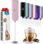 Powerful Milk Frother Wand - Mini & Mighty Handheld Drink Mixer - Portable Coffee Frother For Latte, Cappuccino, Matcha, Hot Chocolate, Creamer - Pink