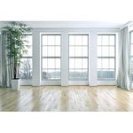 Yeele 10x8ft Empty Room Backdrop French Windows Living Room Plants Wooden Floor Background for Photography Modern Interior Room Home House Office Decor Video Conferencing Banner