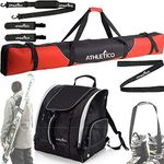 Athletico Mogul Padded Ski Bag Bundle - Ski Bag + Ski Boot Bag + Ski Boot Strap + Ski Carrier (185cm)