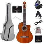 WINZZ AC309CE 39 Inches Cutaway Nylon-string Classical Electric Guitar Build-in Pickup Kit Set Online Lessons