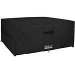 Dokon Cube Garden Furniture Covers Waterproof Heavy Duty Oxford Fabric Patio Table Cover with Air Vents, Windproof Anti-UV Outdoor Rattan Sofa Table and Chair Cover, Square (200x200x90cm) - Black