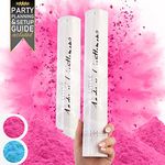 Gender Reveal Powder Cannon - Set of 2 - Biodegradable Pink Gender Reveal Powder Cannon | Gender Reveal Cannons | Baby Gender Reveal Smoke Bombs Pink | Gender Reveal Poppers Pink |Smoke Gender Reveal