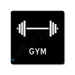 Vertical Root Inc® Premium Black and White Acrylic Gym Door Sign Easy to Mount 3M Self-Adhesive Tape Signage for Hotel Office Resort Society Corporate Business Hospital