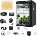 MARS HYDRO 4x4 Grow Tent Kit with Temperature Humidity Controller,300W TSW2000 LED Dimmable Grow Light,48"x48"x80" 1680D High Reflective Mylar,6 inch Customized Ventilation System,10 Speed Clip Fan