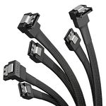 KabelDirekt – 3x SATA 3 cables 6Gb/s – 30cm, 90° angled connector (data cable, 6Gbit/s, SATA III/Serial ATA, L connector, set of 3 cables, connects HDDs/SSDs to the motherboard, black)