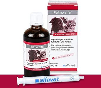 alfavet Pulmo Alfa, sirop pour Le Soutien des Voies respiratoires du Chien et du Chat, complément Alimentaire, 100 ML, avec seringue doseuse