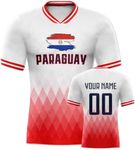 DIY8HOK Custom Paraguay Soccer Jersey Personalized Shirt Apparel Flag Pattern Printed Jersey Gift for Men Women Youth S-4XL Name Number Sport