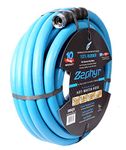Zephyr Next-gen Garden Hose (5/8" x 50ft, Ultra-Light Flexible Rubber, Brass Fittings)-Blue