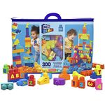 MEGA BLOKS Even Bigger Building Bag building set with 300 big and colorful blocks, and 1 storage bag, toy gift set for ages 1 and up, HHM97