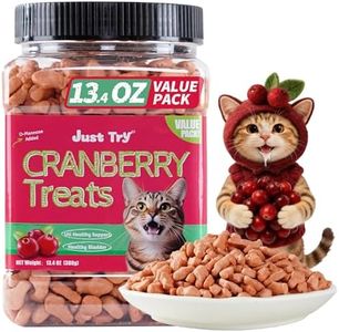 Just Try 13.4 OZ Cat Treats Urinary Tract Health Supplement Cranberry and D-Mannose for Kidney Bladder and UT Support Salmon Flavor Crunchy Chews Cat Loves
