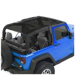 Alien Sunshade Jeep Wrangler JK (2007-2018) – Full Length Mesh Sun Shade for Jeep JK 2 Door - Blocks UV, Wind, Noise - Bikini Jkini Top Cover for Sport, Sport S, Sahara, Rubicon (Black)