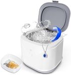 KUNPHY Sonic Retainer Cleaner, Retainer Cleaner Machine 7.5OZ 46KHz, Sonic Jewelry Cleaner with One-Touch Operation for Rings, Jewelry, Dentures, Mouth Guard, White