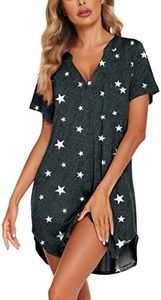 Ekouaer Maternity Nursing Nightgowns Button Down Night Shirts Boyfriend Sleep Dress Short Loungewear