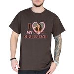 LASFOUR Personalized I Love My Girlfriend Boyfriend Shirt, I Love My Girlfriend Tee with Custom Photo, Couples Shirts, T3, Small