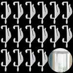 25 Pcs Curtain Hooks, White Plastic Curtain Track Hooks, Curtain Rail Gliders Sliding Hooks for Shower Curtain, Track Window, Door (White 25Pcs)